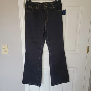 NWOT Lands End Sateen Hollywood Flare Jeans Fit 1 Size 8